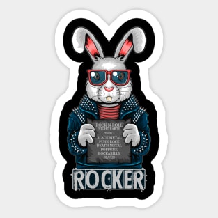 Rabbit Rock n Roller Sticker